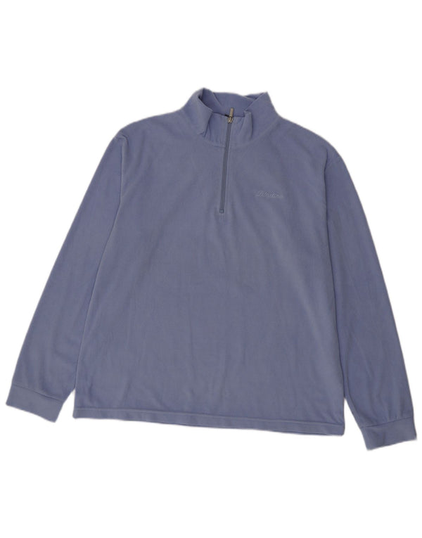 Diadora Pull polaire à col zippé pour femme UK 20 2XL Bleu Polyester