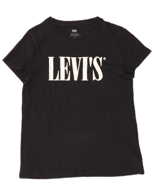 Levi's T-Shirt Graphique Femme UK 10 Small Noir