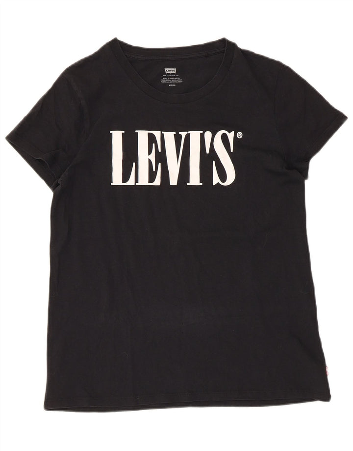 Levi's T-Shirt Graphique Femme UK 10 Small Noir