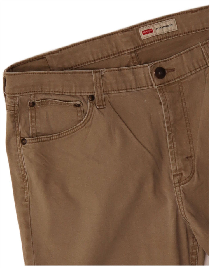 WRANGLER Pantalon décontracté droit slim pour homme W36 L29 Beige