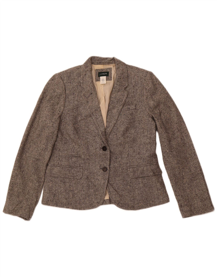 J. CREW Veste blazer à 2 boutons pour femme US 8 en laine mouchetée gris moyen