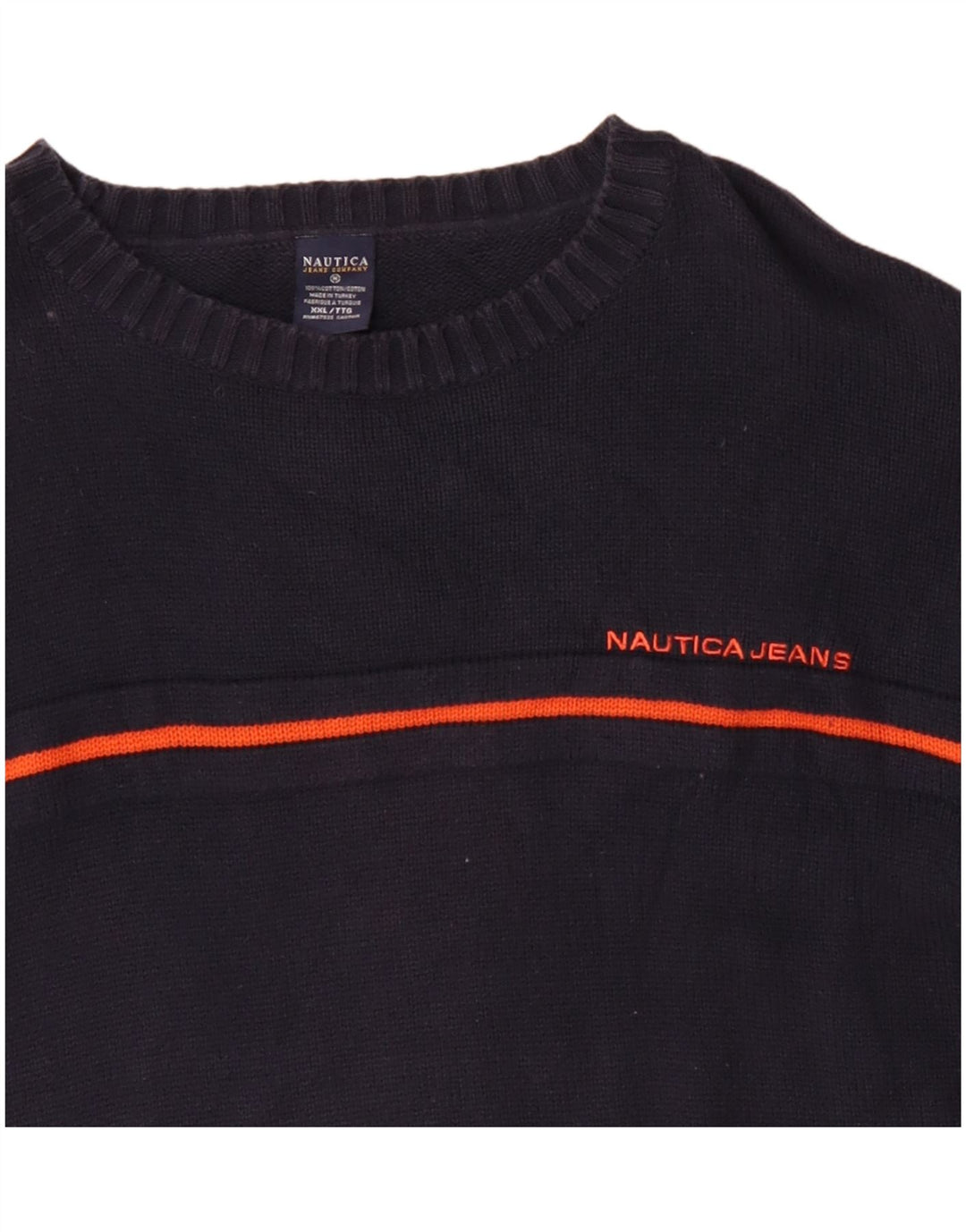 NAUTICA Pull à col rond pour homme 2XL en coton bleu marine