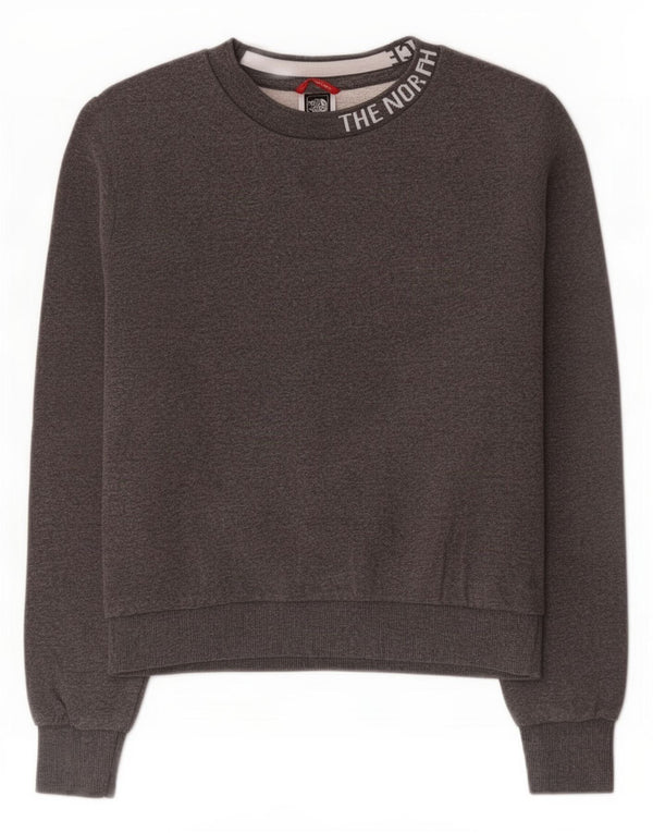 The North Face Womens Crop Graphic Sweatshirt Jumper UK 10 Small Grey