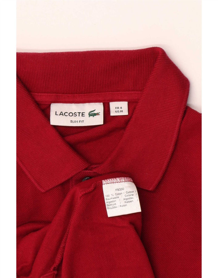 Lacoste Polo Slim Fit pour homme Taille 4 Coton rouge moyen