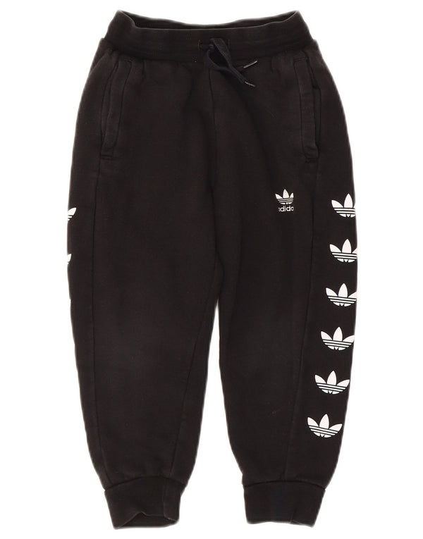 Adidas Pantalon de survêtement graphique pour garçon 4-5 ans en coton noir