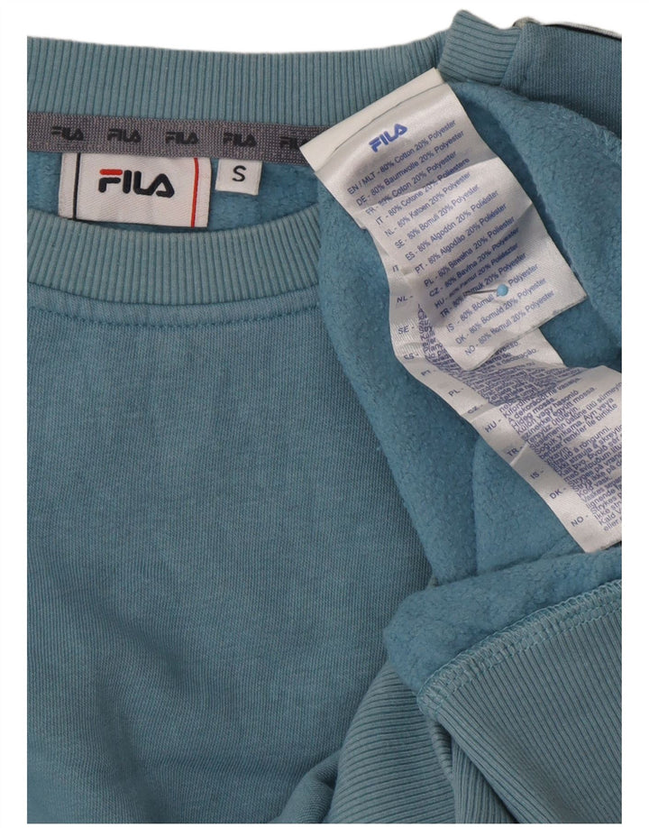 FILA Sweat-shirt graphique pour homme en coton color block Bleu Taille S
