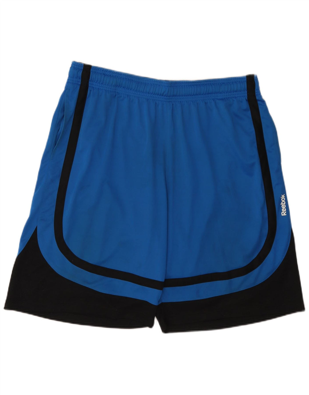 REEBOK Short de sport pour homme XL Bleu Colorblock Polyester