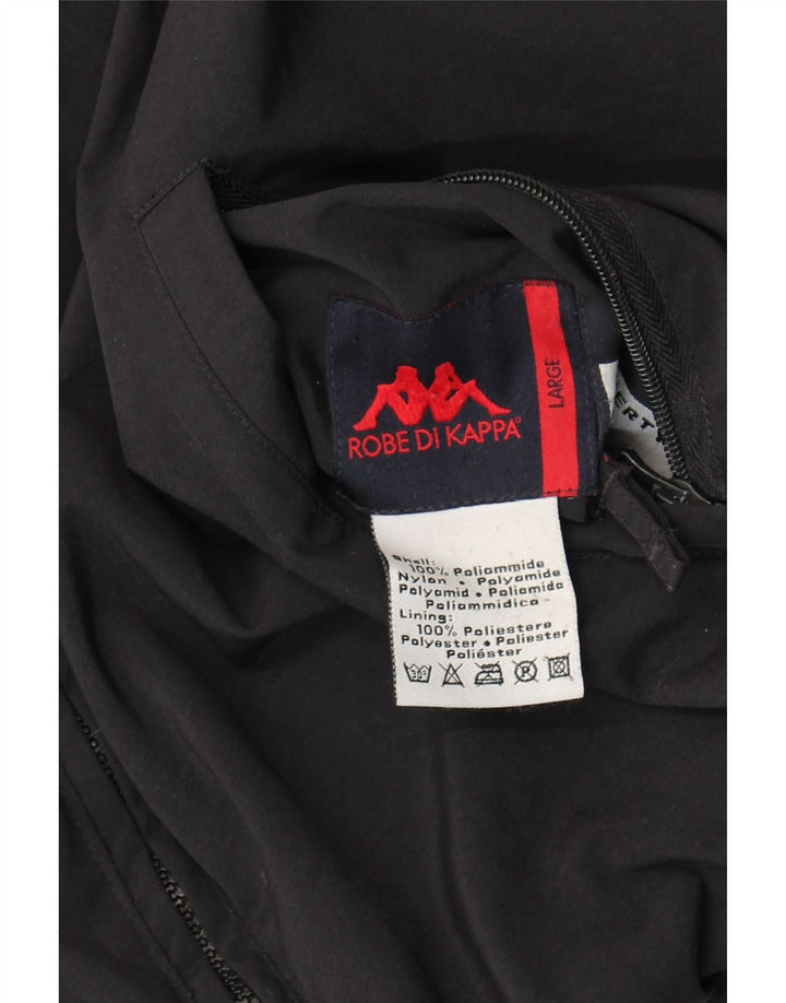 Kappa Veste Bomber Homme UK 40 Large Noir Nylon