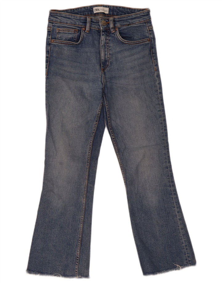 Zara Jean évasé pour femme EU 38 Small W28 L25 Bleu Coton