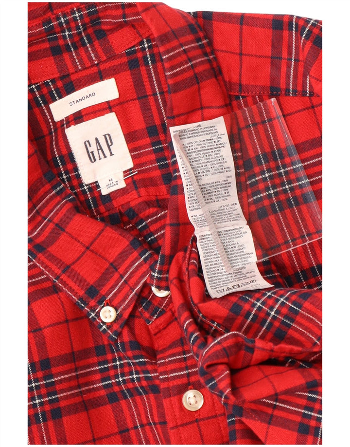 GAP Chemise en flanelle pour homme Coupe standard XL Rouge à carreaux en coton