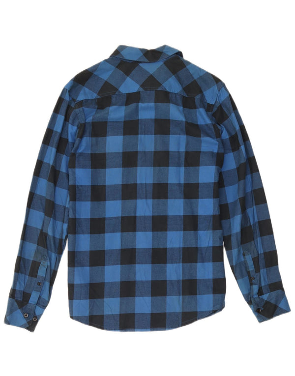 Adidas Mens Flannel Shirt Small Blue Gingham Cotton