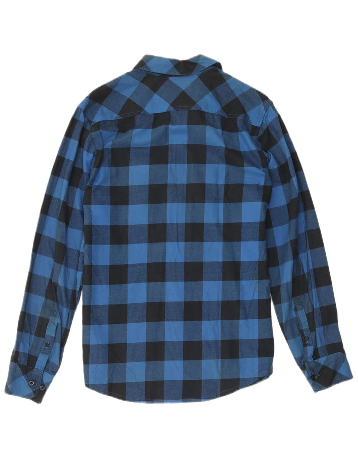 Adidas Mens Flannel Shirt Small Blue Gingham Cotton