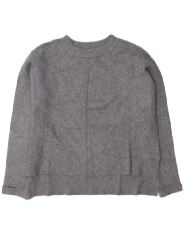 Zara Pull surdimensionné à col bateau pour femme UK 10 Small Gris Viscose