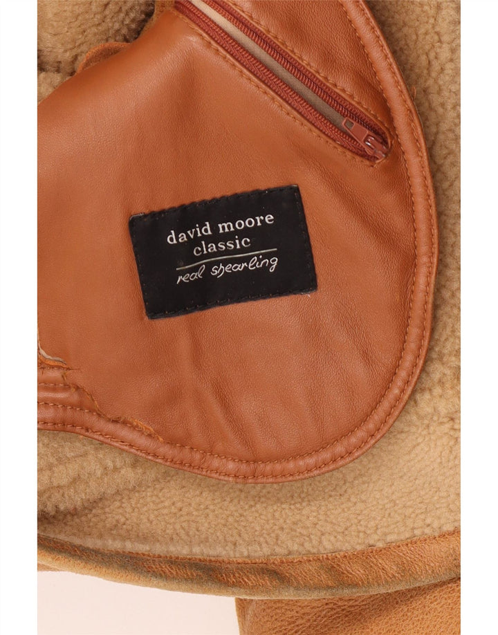 David Moore Veste en peau de mouton pour homme EU 50 Grande peau de mouton marron