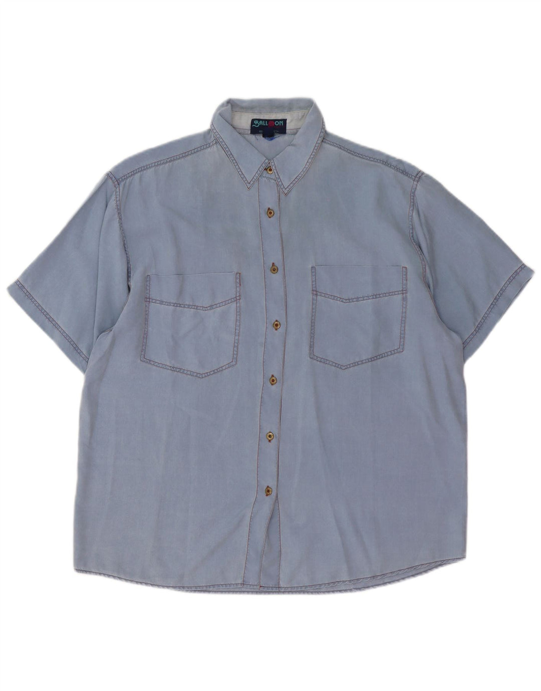 Ball On Chemise Oversize À Manches Courtes Femme IT 38 XS Bleu Soie