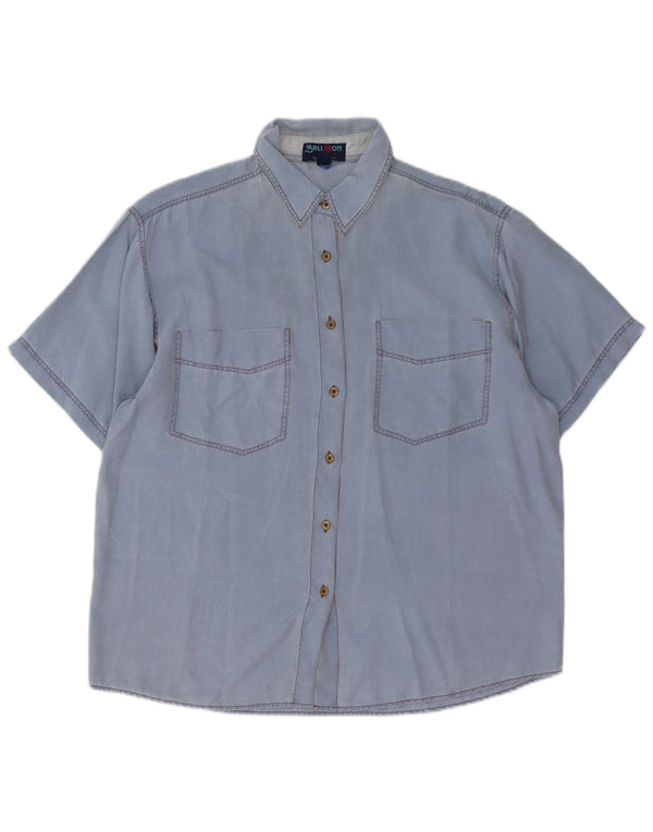 Ball On Chemise Oversize À Manches Courtes Femme IT 38 XS Bleu Soie