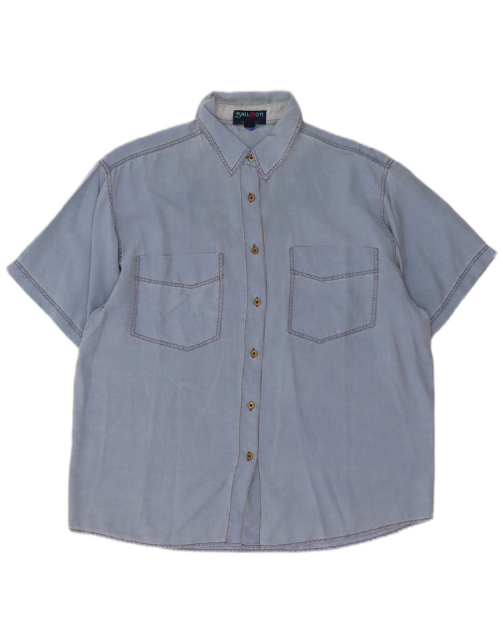 Ball On Chemise Oversize À Manches Courtes Femme IT 38 XS Bleu Soie