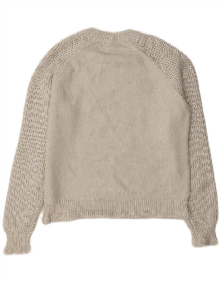 Marks & Spencer Pull surdimensionné à col rond pour femme UK 10 Petit Blanc
