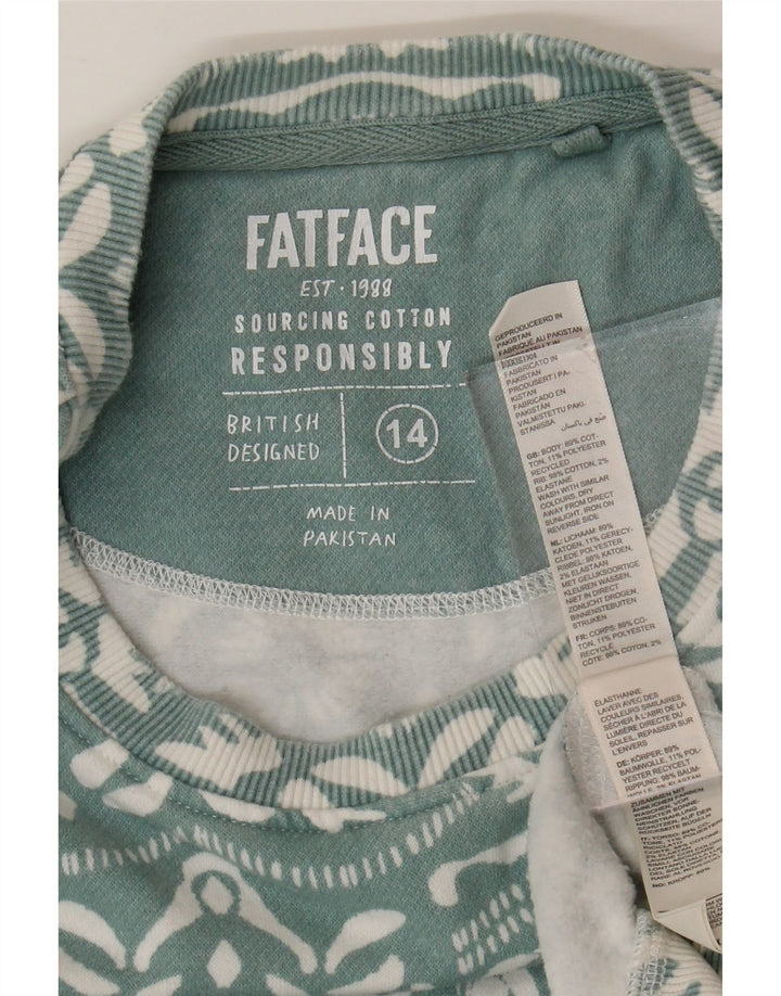 FAT FACE Sweat-shirt surdimensionné pour femme UK 14 Grand Bleu Paisley