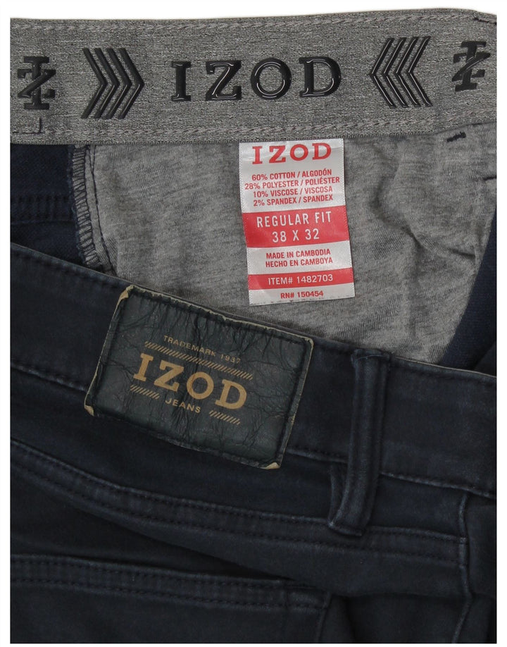 Izod Pantalon décontracté coupe classique pour homme W38 L29 Bleu marine