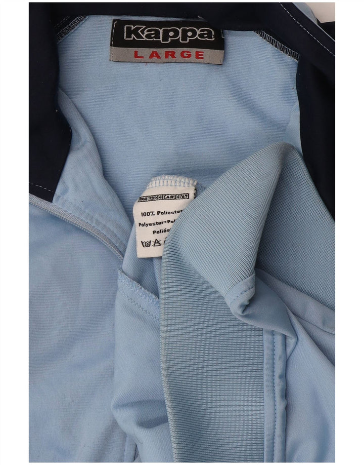 Kappa Veste de survêtement pour femme UK 16 Large Bleu Colorblock Polyester