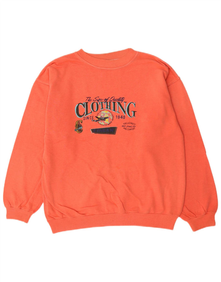 Vingar Sweat-shirt graphique pour homme en coton orange Taille L