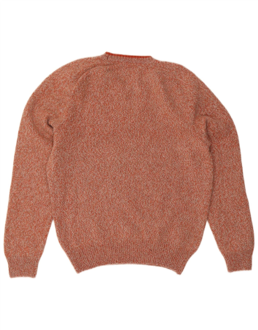 Zara Pull à col rond pour homme en laine mouchetée orange