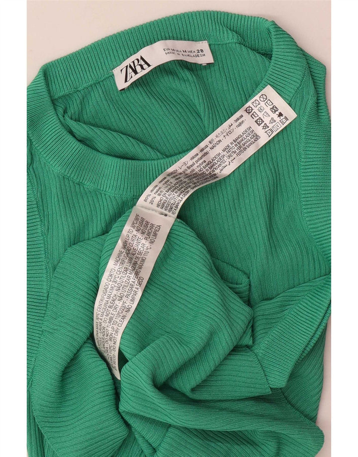 Zara Débardeur Femme UK 12 Viscose Vert Moyen