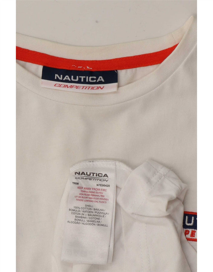Nautica Mens Graphic T-Shirt Top Large White Cotton