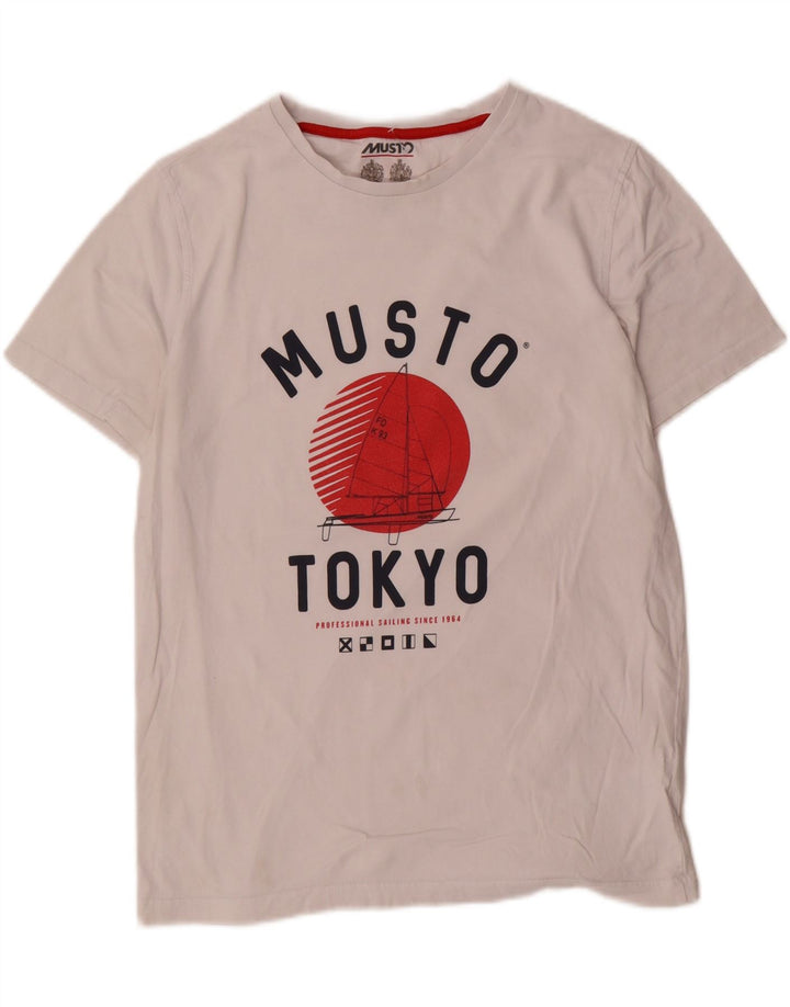 Musto T-Shirt Graphique Homme Blanc Moyen Coton