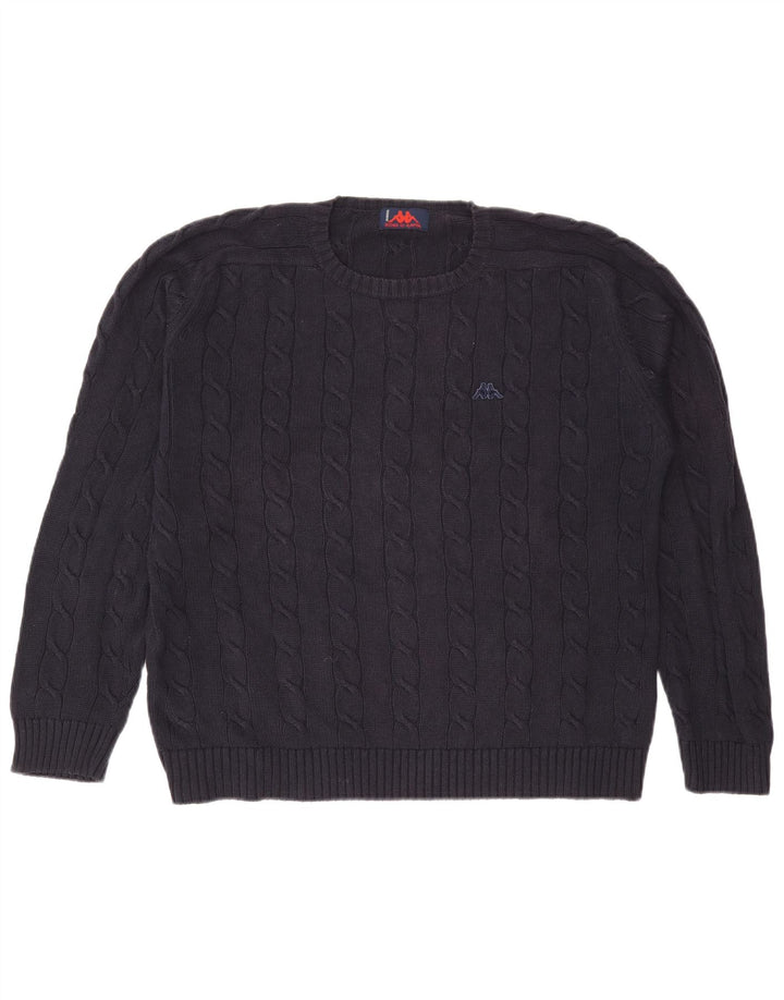Kappa Pull Col Rond Homme Bleu Marine Moyen Coton