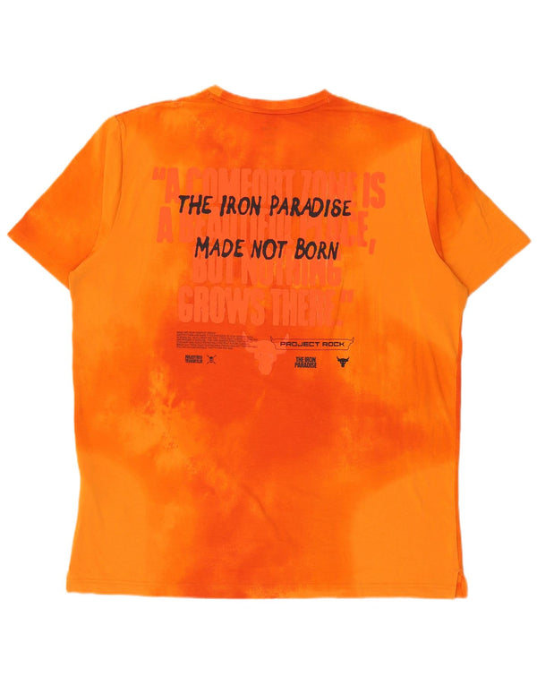 Under Armour T-Shirt Graphique Homme XL Orange Tie Dye Coton