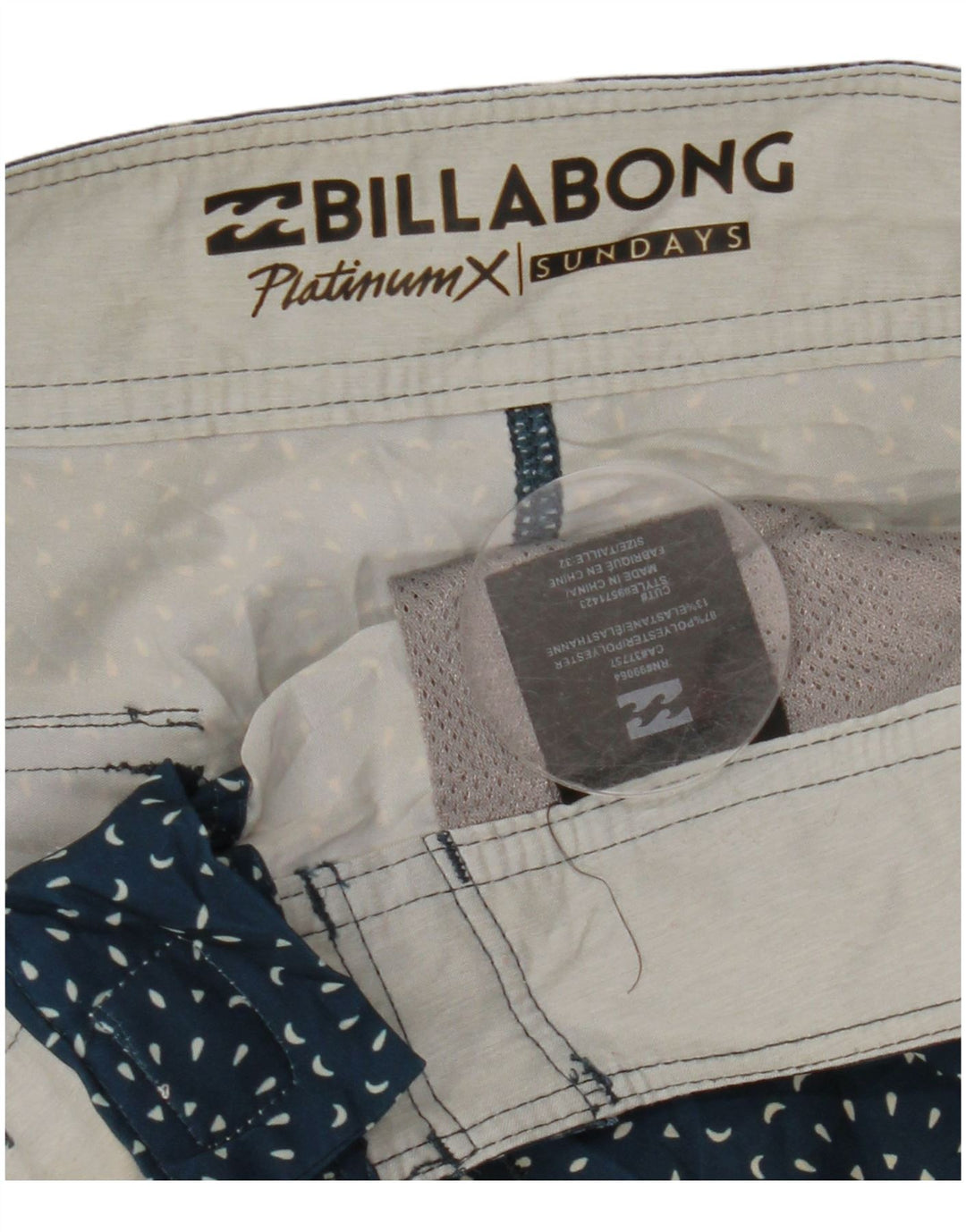 BILLABONG Short de Bain Homme Bleu Marine Moyen à Pois Polyester