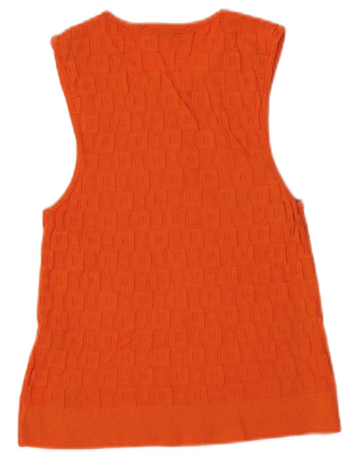 Zara Womens Crop Vest Top UK 8 Petite Viscose Orange