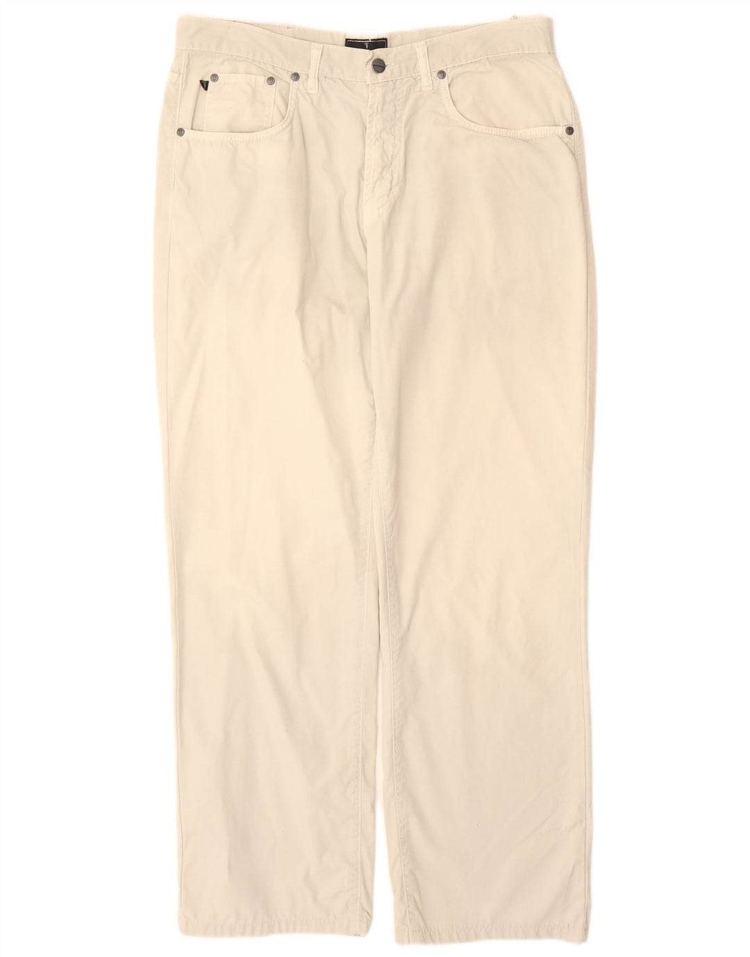 TRUSSARDI Pantalon décontracté droit W35 L30 Blanc Coton Homme