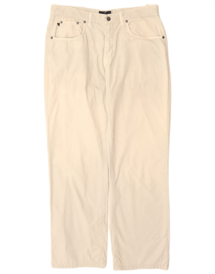 TRUSSARDI Pantalon décontracté droit W35 L30 Blanc Coton Homme