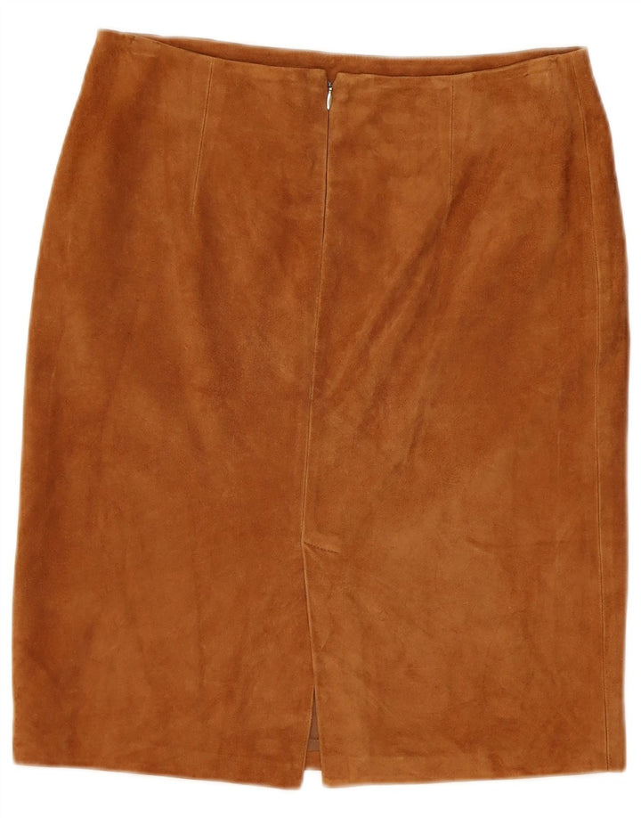 jupe droite en daim femme vintage W29 Brun moyen