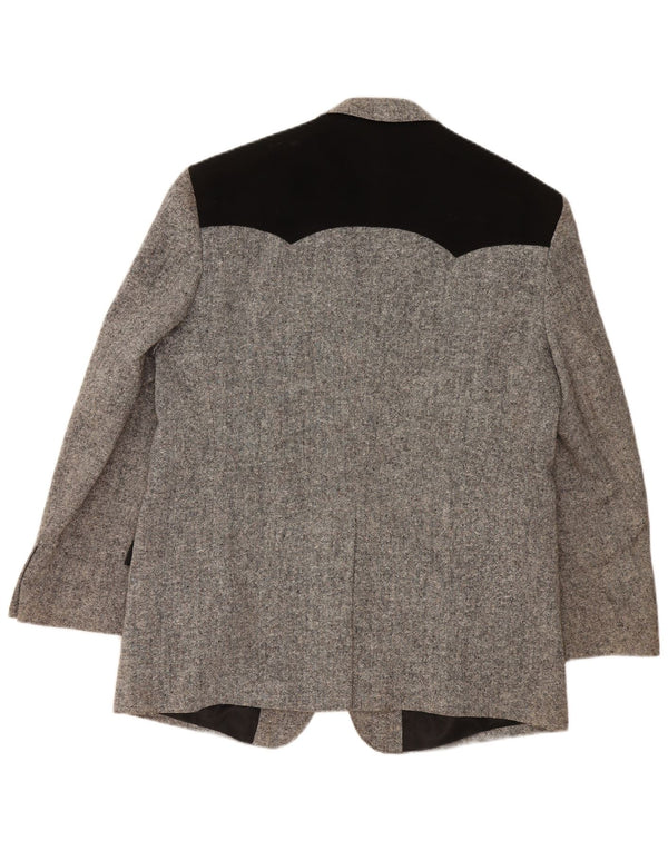 STOCKERPOINT Veste Blazer 2 Boutons Homme UK 44 2XL Gris Colorblock Laine