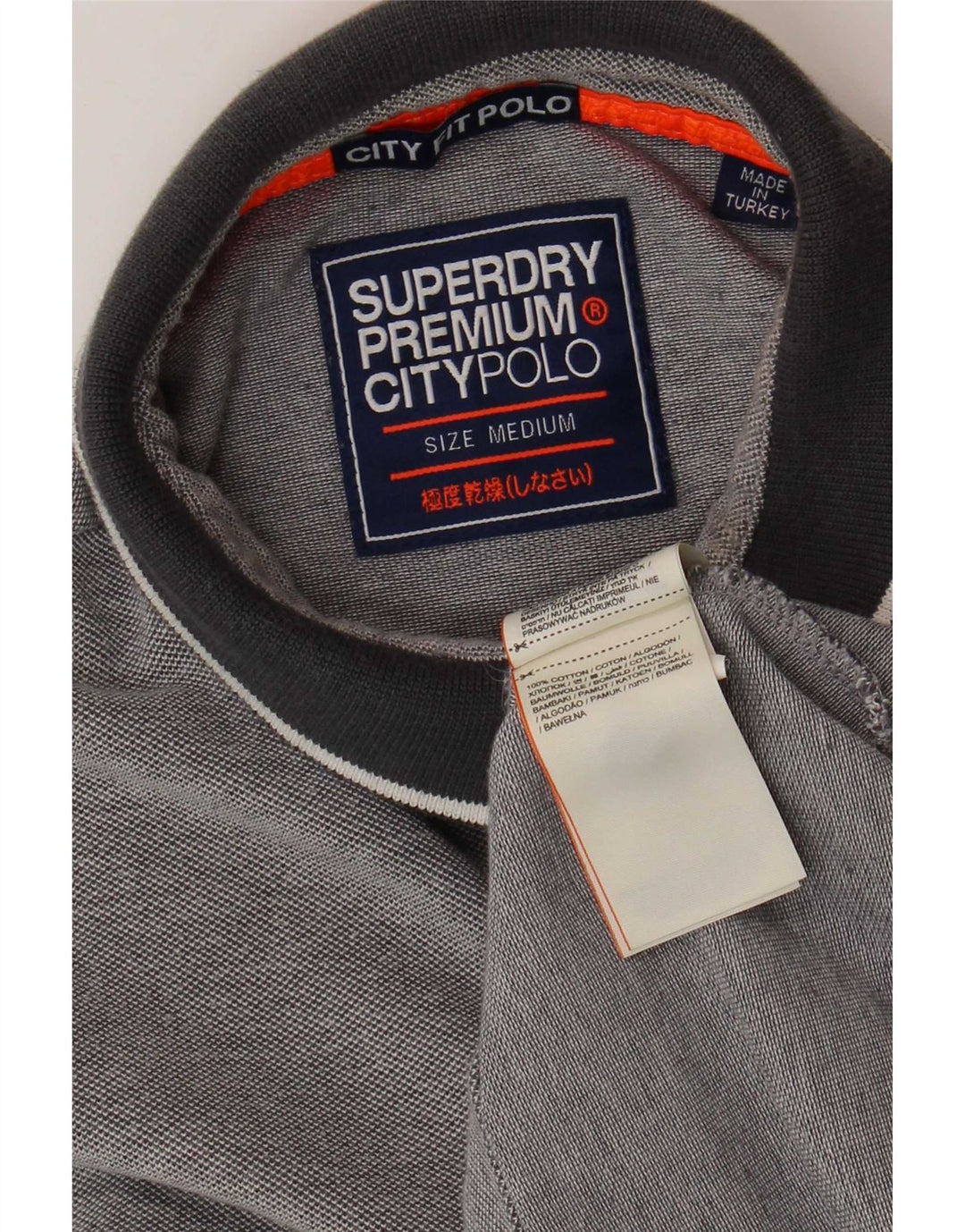Superdry Polo Homme Gris Moyen Coton