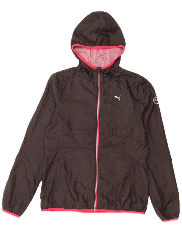 PUMA Veste de pluie à capuche pour femme UK 12 Medium Noir