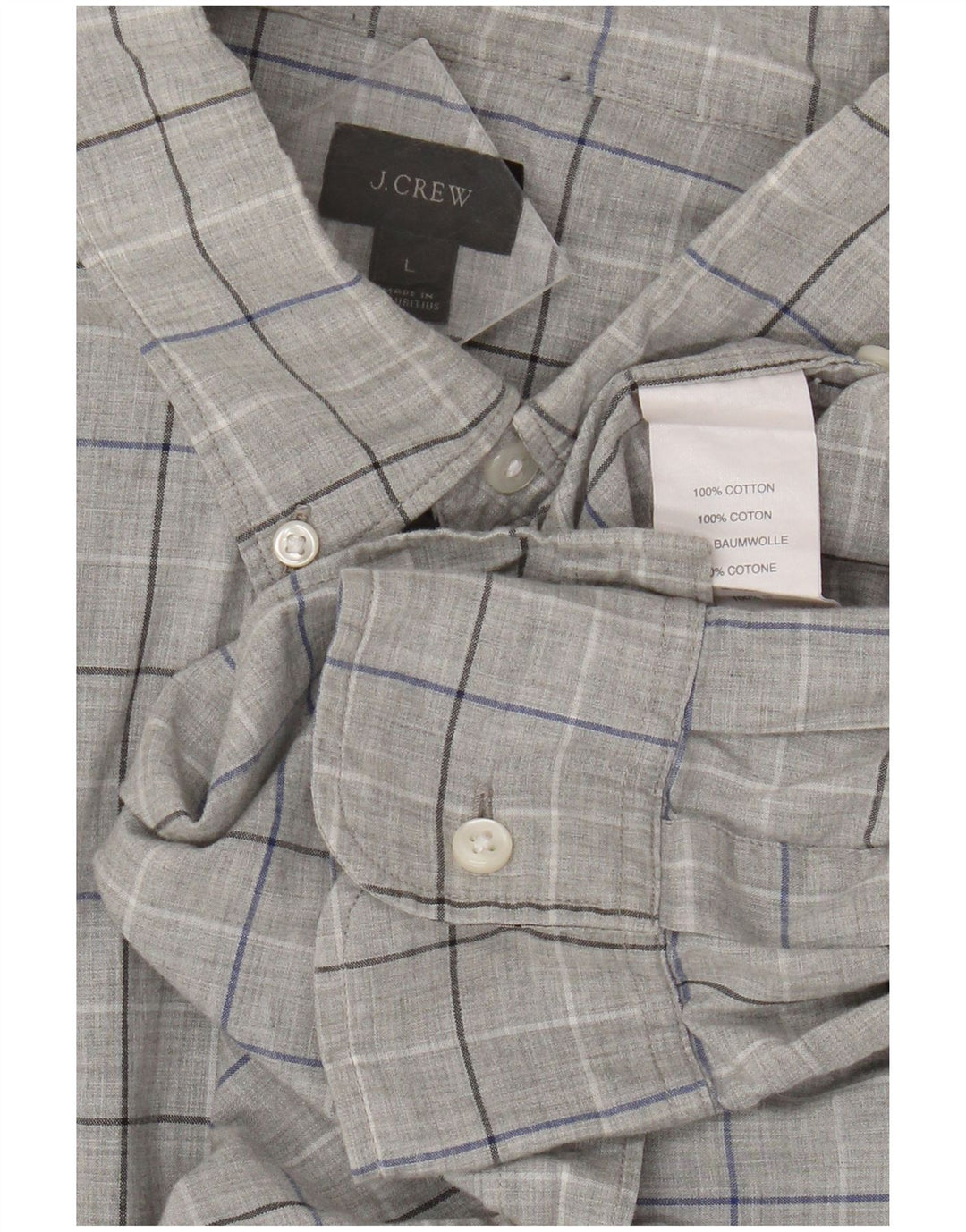 J. Crew Chemise Homme Grand Carreau Gris Coton
