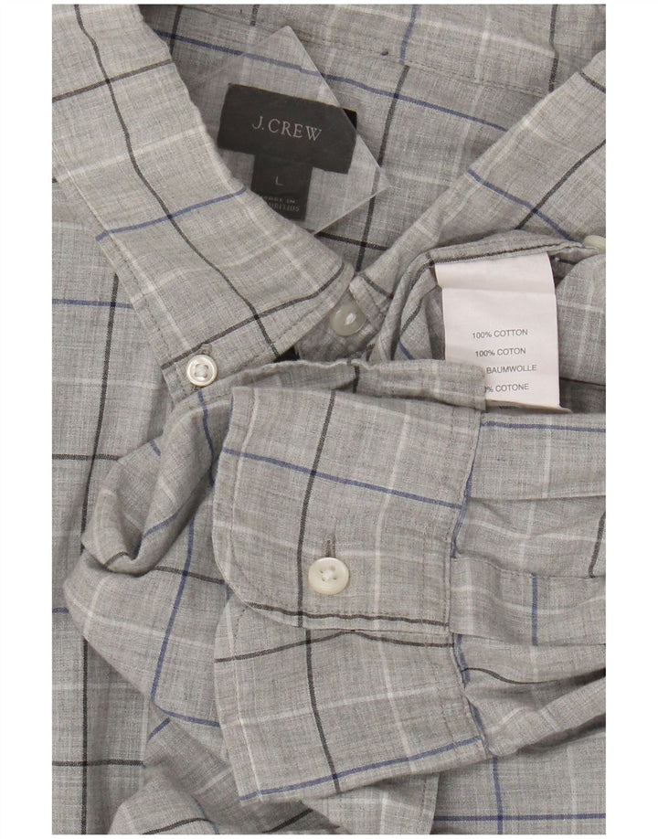 J. Crew Chemise Homme Grand Carreau Gris Coton