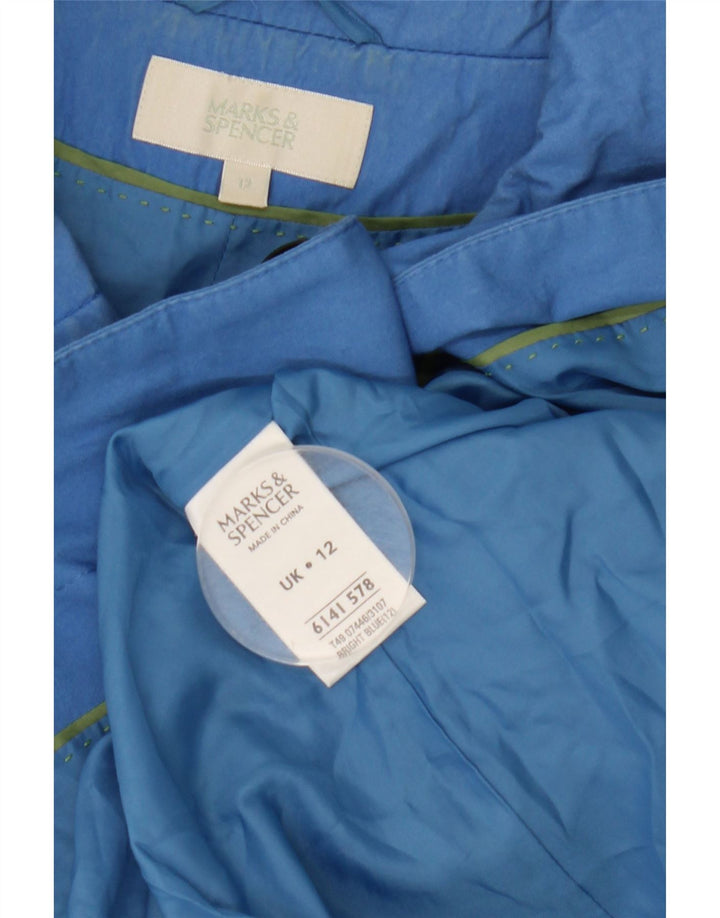 Marks & Spencer Pardessus à manches 3/4 pour femme UK 12 en coton bleu moyen