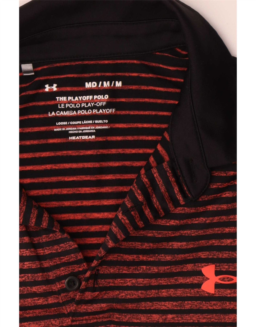 Under Armour Polo Heat Gear Homme Orange Rayé Polyester