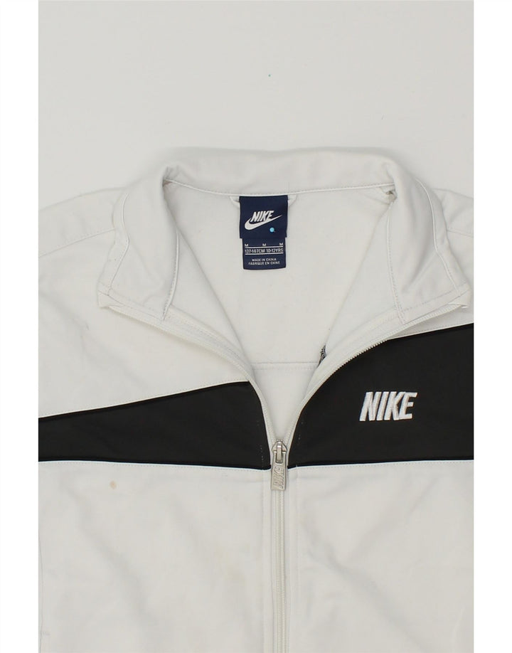 NIKE Veste de survêtement pour garçon 10-11 ans Blanc moyen colour block