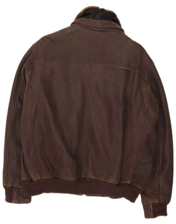 Oconi Veste en cuir pour homme IT 54 2XL Cuir marron