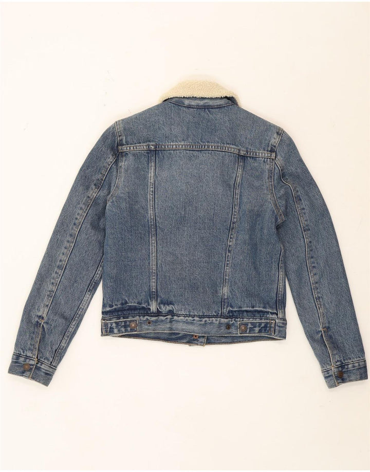 Levi's Veste Denim Sherpa Femme UK 6 XS Bleu Coton