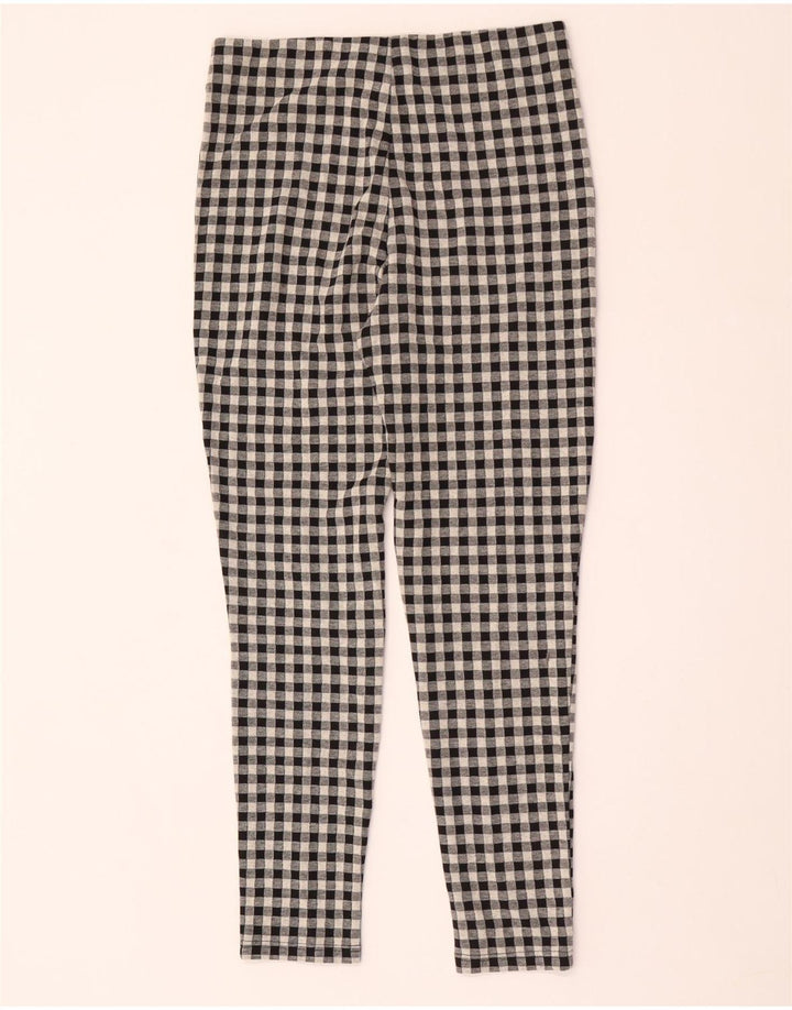 Zara Leggings Femme Large W30 L29 Gris Vichy Polyester
