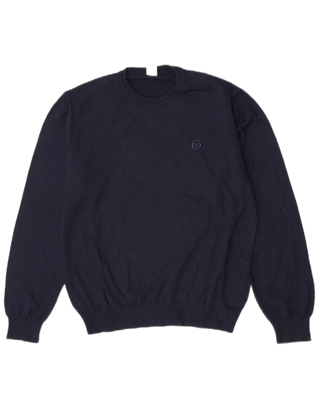 Sergio Tacchini Pull à col rond pour homme en laine vierge bleu marine moyen
