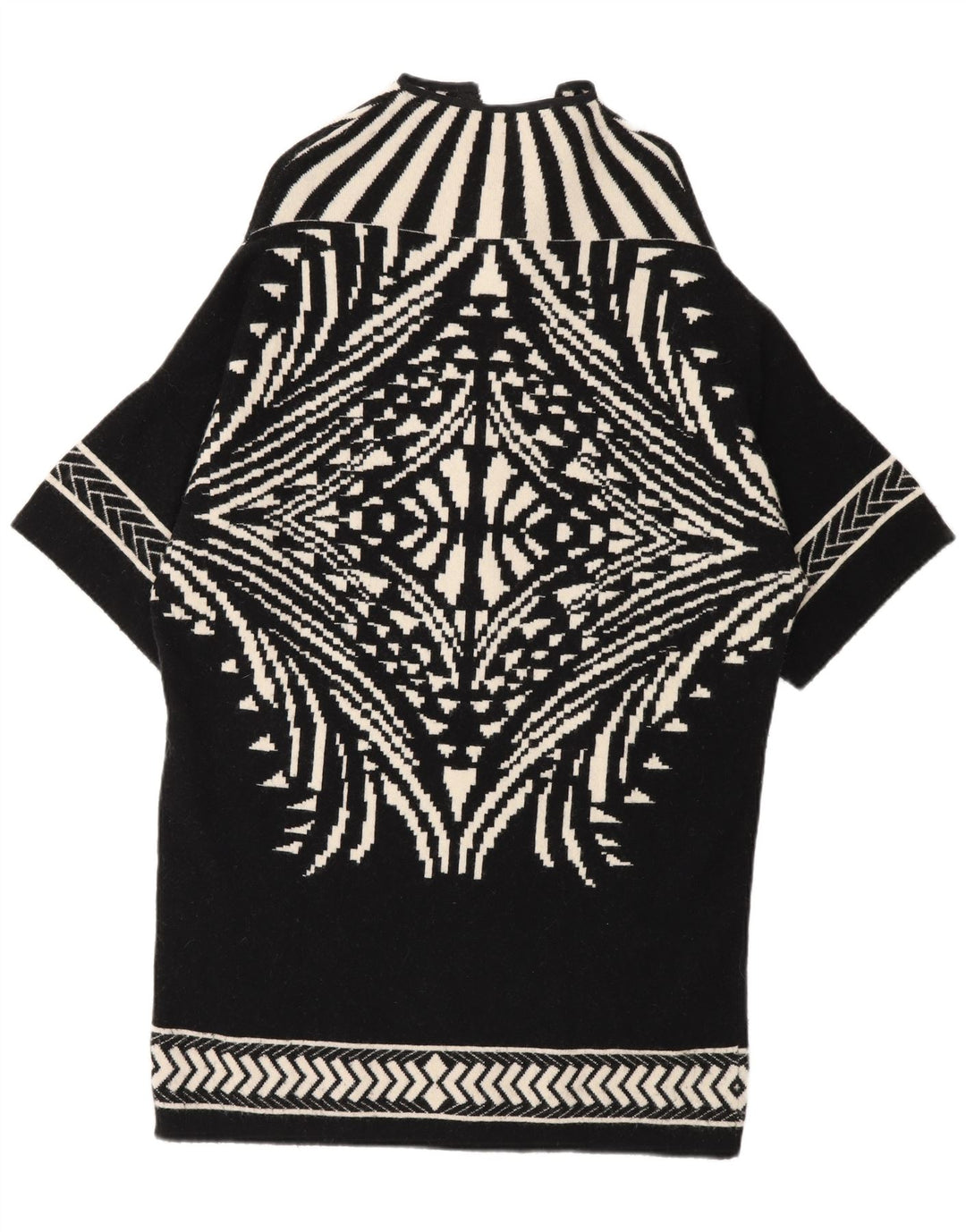 Byblos Cardigan long pour femme UK 14 moyen noir géométrique